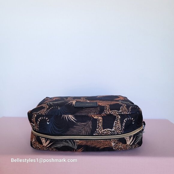 GEMMA LAYNE Travel Cosmetic Fabric Organizer Case w Animal Print- Black multi⭐ - Picture 10 of 16